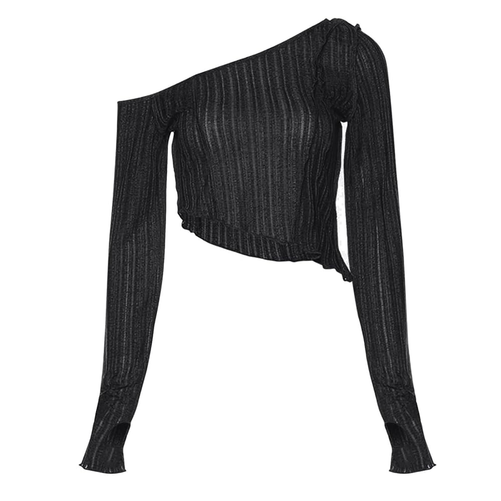 Stand Alone シースルーブラウス シアーフリル2WAYブラウス／ウォッシャブル／オーガンジー／無地